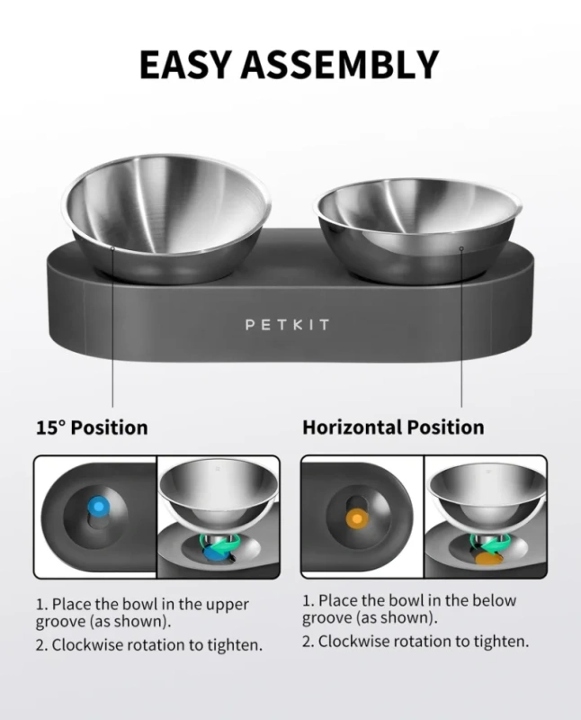 PETKIT Stainless Steel Pet Adjustable Feeding Bowl Double Feeder Bowls Water Cup Cat dog Drinking Bowls for pets feeding