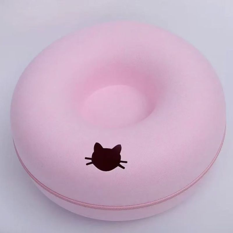 Large Cat Tunnel Bed Cat Hideout Donut Pet Cave Soft Warm Pet House
