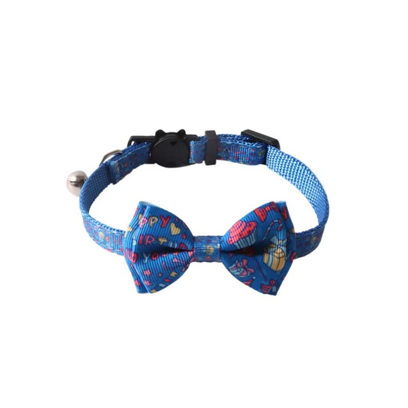 Pet Cat Collar Luxury Breakaway Small Birthday Bow Tie