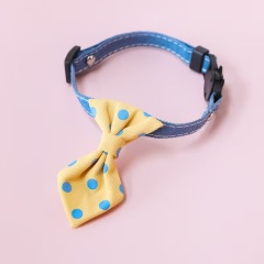 Adjustable Safety Buckle British Style Wedding Polka Dot Print Pet Cat Collar Bow Tie
