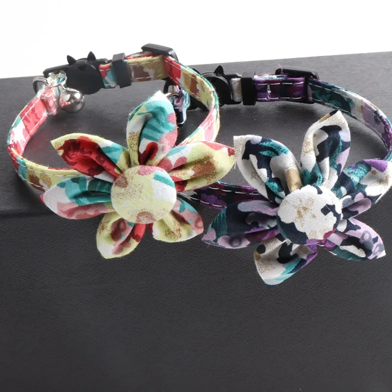 Sunflower Personalized Wholesale Cotton Soft Fashion Luxury Cat Christmas Pet Collar