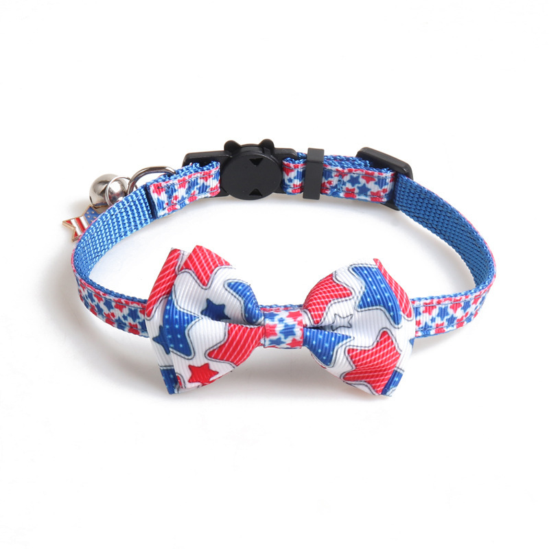 Pet Cat Collar Bow Tie Collar Breakaway Buckle With Bell