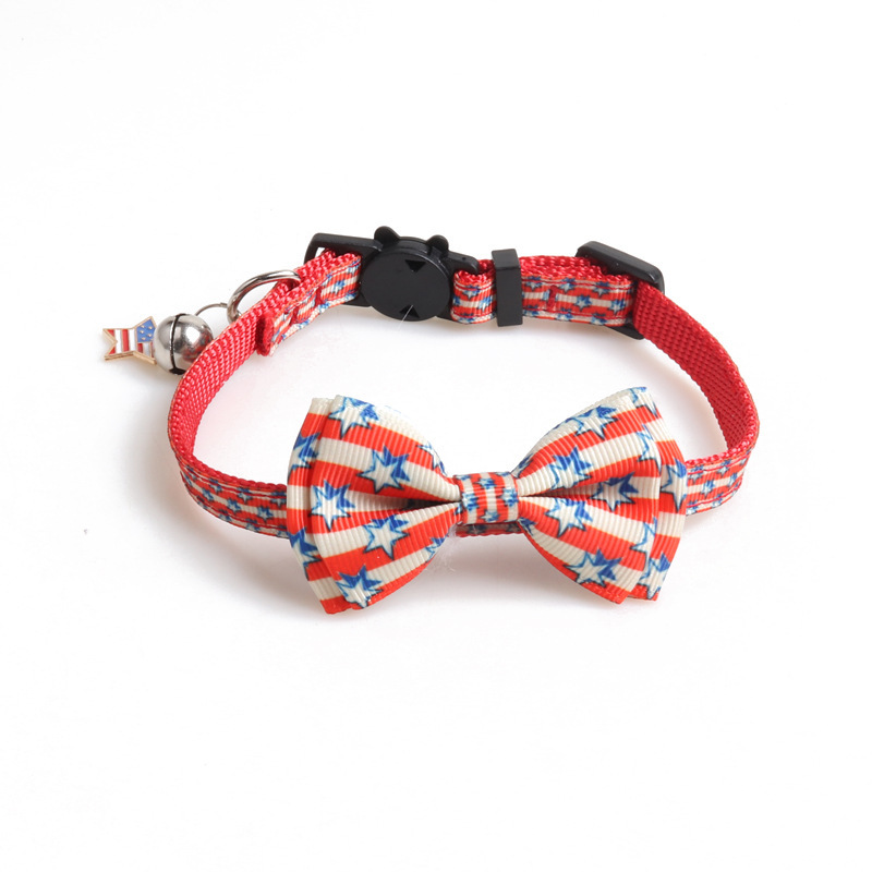 Pet Cat Collar Bow Tie Collar Breakaway Buckle With Bell