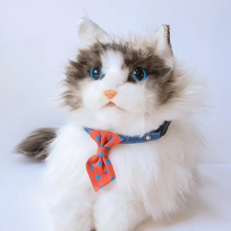 Adjustable Safety Buckle British Style Wedding Polka Dot Print Pet Cat Dog Collar Bow Tie for Cats & Dogs With Bell