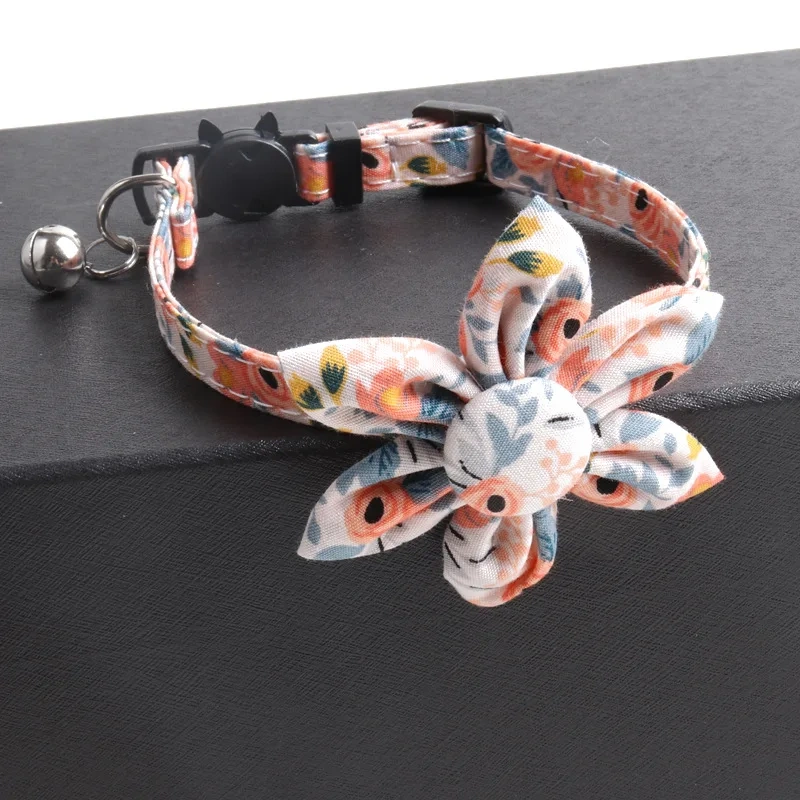 Sunflower Personalized Wholesale Cotton Soft Fashion Luxury Cat Christmas Pet Collar