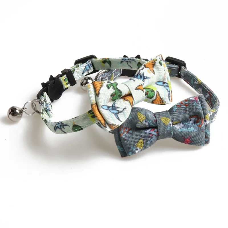 Pet Bow Collar With Kitty Safety Buckle Universe Series Puppy Dogs Cat Collars