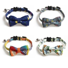 Pet Bow Collar With Kitty Safety Buckle Universe Series Puppy Dogs Cat Collars