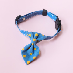 Adjustable Safety Buckle British Style Wedding Polka Dot Print Pet Cat Collar Bow Tie