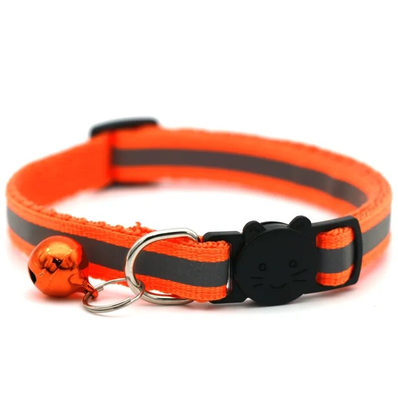 Reflective Breakaway Cat Collars with Bells Safety Buckle Kitten Collar Adjustable for Girl Cats Boy Male Cats Pet Accessories