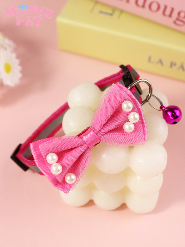 Cat reflective collar with bow