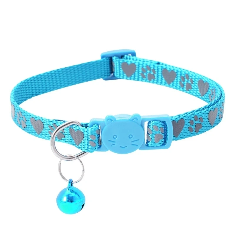 Reflective Paw Print Collars with Bells for Cats and Dogs-Large Stock Available