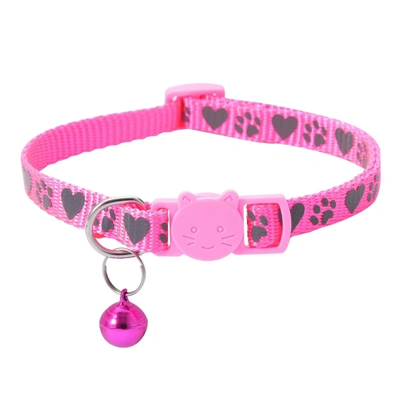 Reflective Paw Print Collars with Bells for Cats and Dogs-Large Stock Available