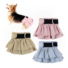 New Fashionable Female Dog Diaper Adjustable Layered Skirt Design Comfortable Fabric for Heat Cycle Protection