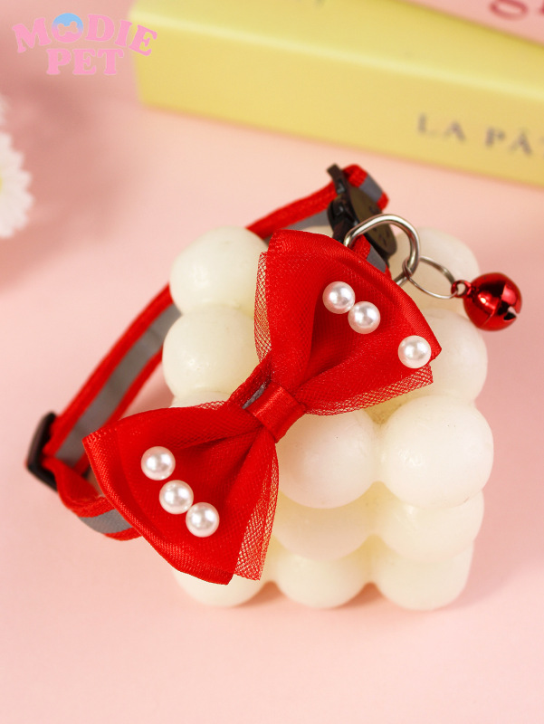Cat reflective collar with bow