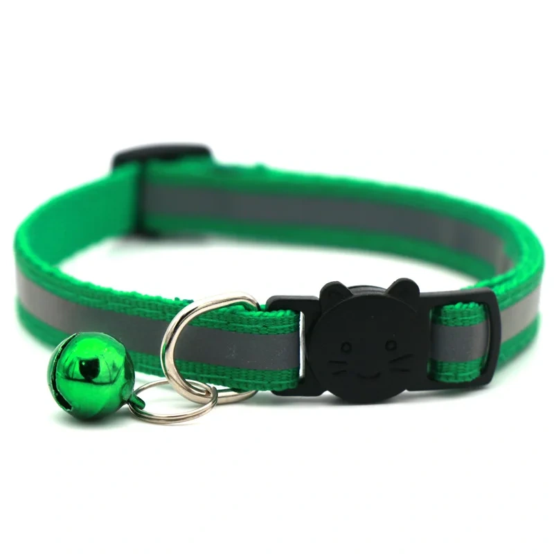 Reflective Breakaway Cat Collars with Bells Safety Buckle Kitten Collar Adjustable for Girl Cats Boy Male Cats Pet Accessories
