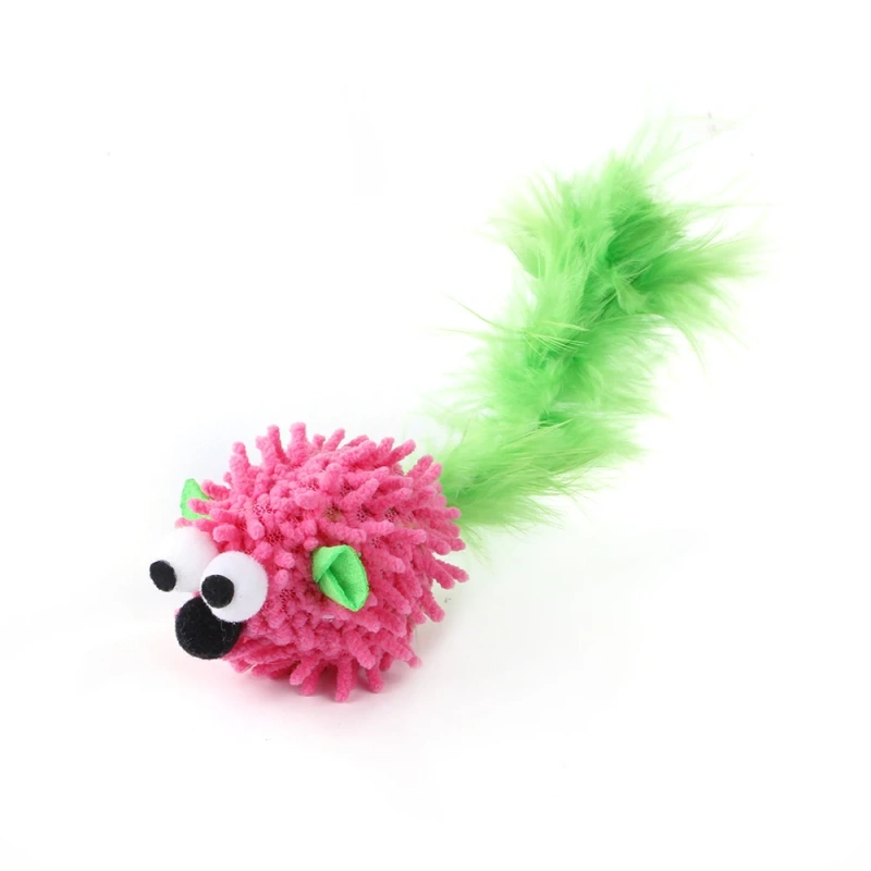 5pcs Long Tail Mouse Cat Toy Plush Kitten Interactive Pet Toy