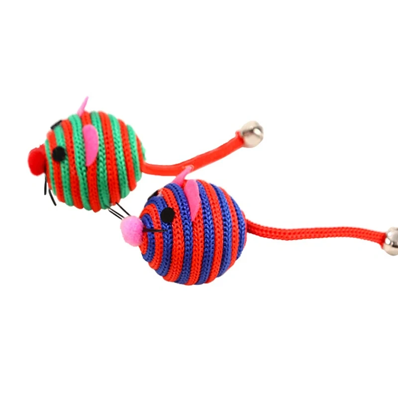 Pet Cat Toys Bell Sound Interactive to Relieve Boredom Cute and Fun Cat Toy Mouse Shape 4cm Pet Supplies Random Color