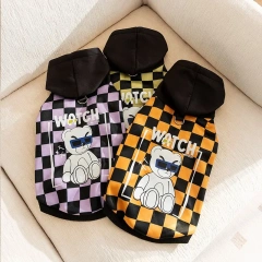 Sweatshirt for Corgi Plaid Printed Hooded Pet Dog Warm Clothing Medium Dog Popular Pullover Pet Supplies