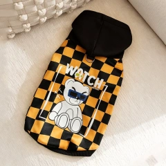 Sweatshirt for Corgi Plaid Printed Hooded Pet Dog Warm Clothing Medium Dog Popular Pullover Pet Supplies