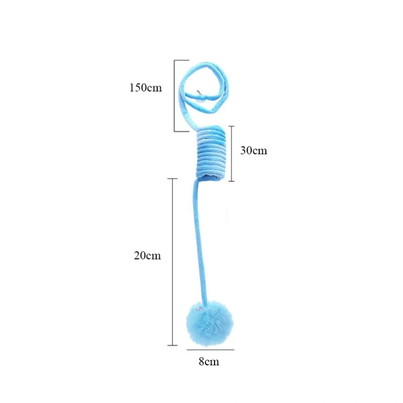 Cat toys new colored spring teasing cat ball cat self-exciting and biting suction cup hanging door rabbit hair ball