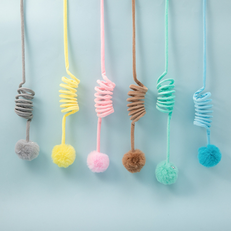 Cat toys new colored spring teasing cat ball cat self-exciting