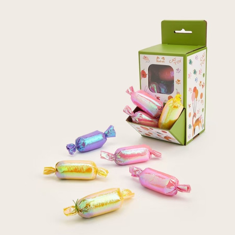 Interactive Cat Catnip Toys Crinkly Sound Kitten Bite Kicker Toys for Cat Exercise Candy