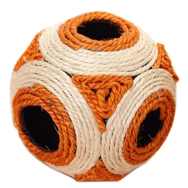 Cat Toys Sisal Ball Interactive Cat Toy Feather Catch Ball Toys for Cats Teeth Chew Proof Pet Toy with Feather Bell Pet Products