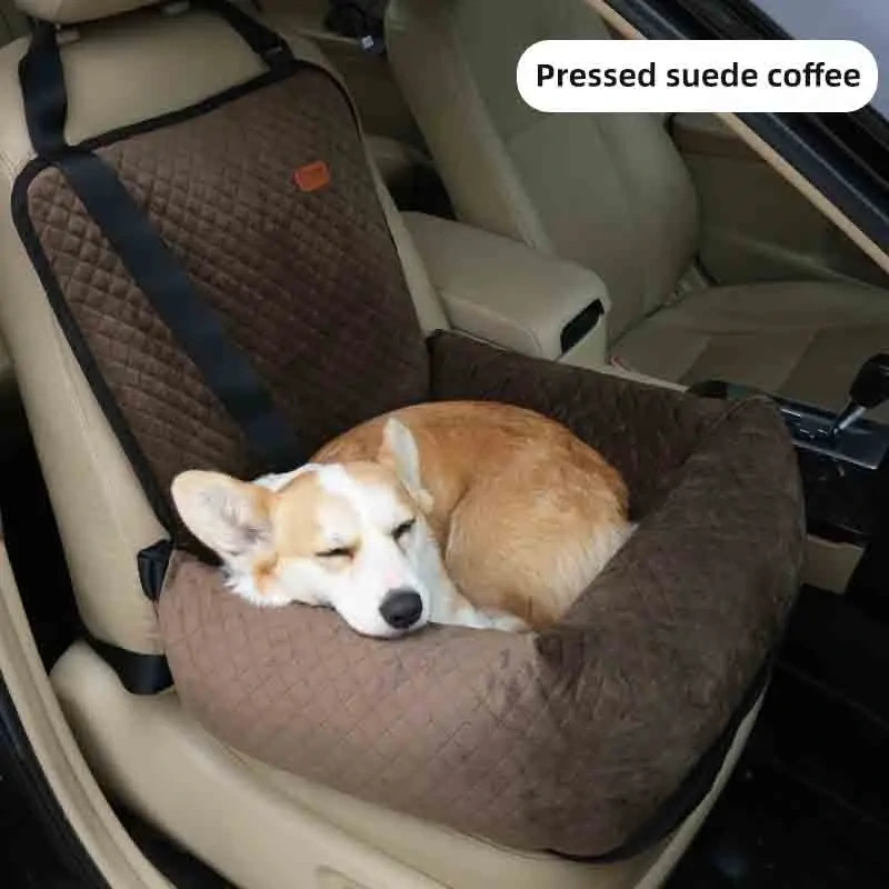 Medium to Large Dog Travel Car Seat Cotton Elevated Dog Bed Bucket Seat with Solid Pattern for Pet Owners