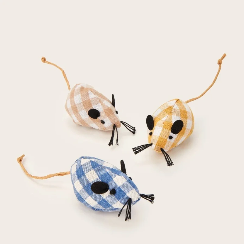 3pcs/2pcs Simulated Plush Mouse Cat Mint Cat Toy Mouse Kitten Pet Toy