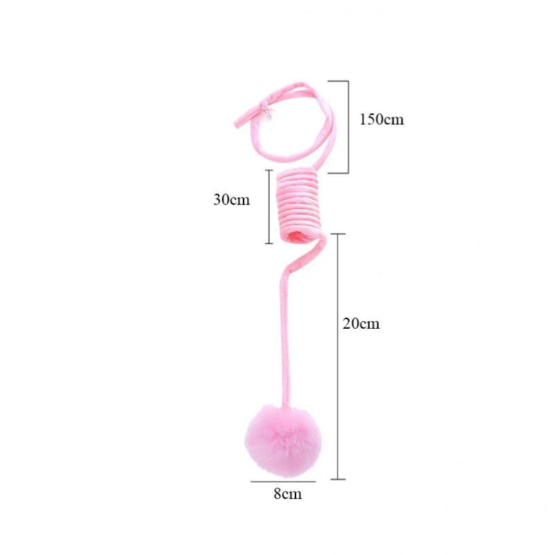 Cat toys new colored spring teasing cat ball cat self-exciting and biting suction cup hanging door rabbit hair ball