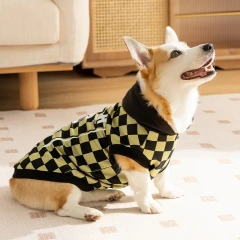 Sweatshirt for Corgi Plaid Printed Hooded Pet Dog Warm Clothing Medium Dog Popular Pullover Pet Supplies