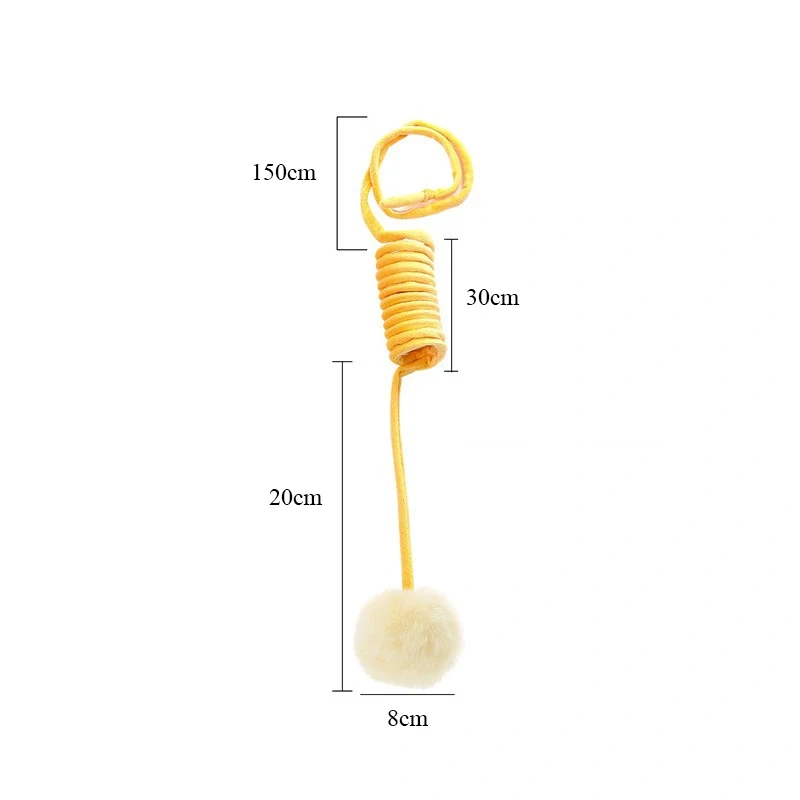 Cat toys new colored spring teasing cat ball cat self-exciting and biting suction cup hanging door rabbit hair ball
