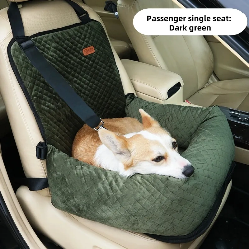 Medium to Large Dog Travel Car Seat Cotton Elevated Dog Bed Bucket Seat with Solid Pattern for Pet Owners