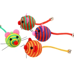 Pet Cat Toys Bell Sound Interactive to Relieve Boredom Cute and Fun Cat Toy Mouse Shape 4cm Pet Supplies Random Color