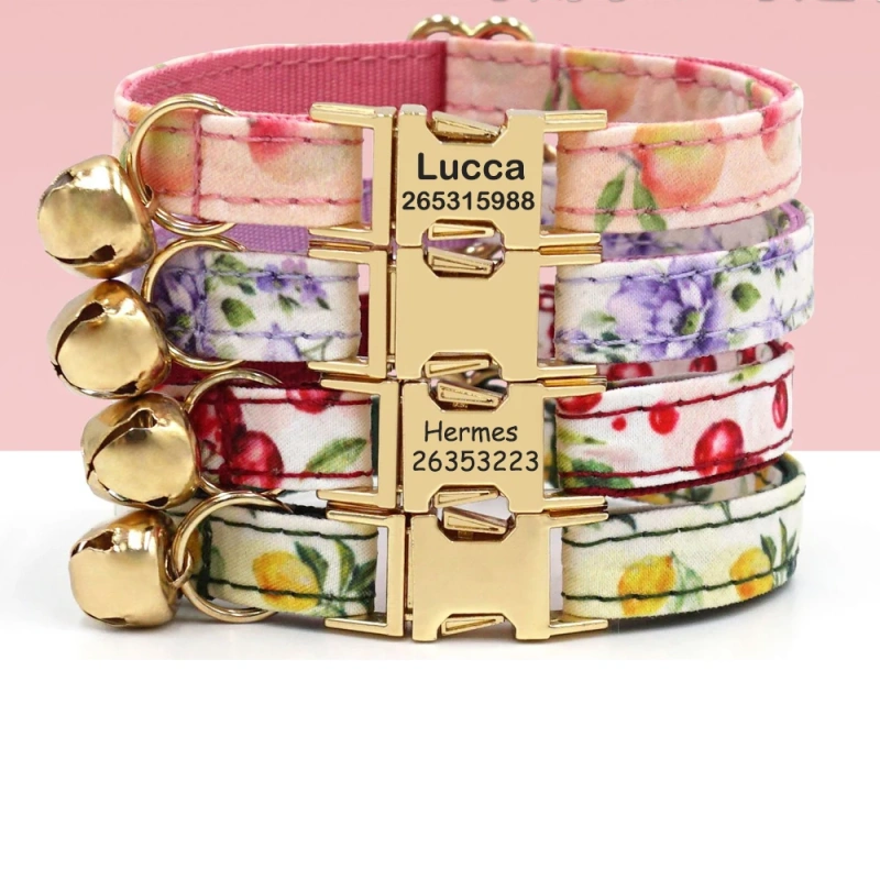 Personalized Cat Collar with Bell Name Custom Small Dog Collar Lead Rope Bow tie for Puppy Kittens Necklace Cat Leash for Walk