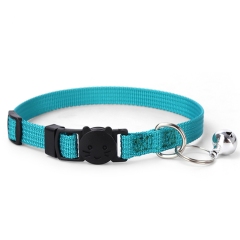 Metal Tag Laser Engraving Personalized Customized Polyester Nylon Cat Collar Luxury With Bell