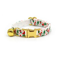 Christmas Gingerbread Cat Bow Collar Brown Webbing Cat Collar Buckle with Bell