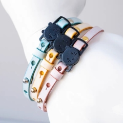 Exquisite handmade leather cat collar