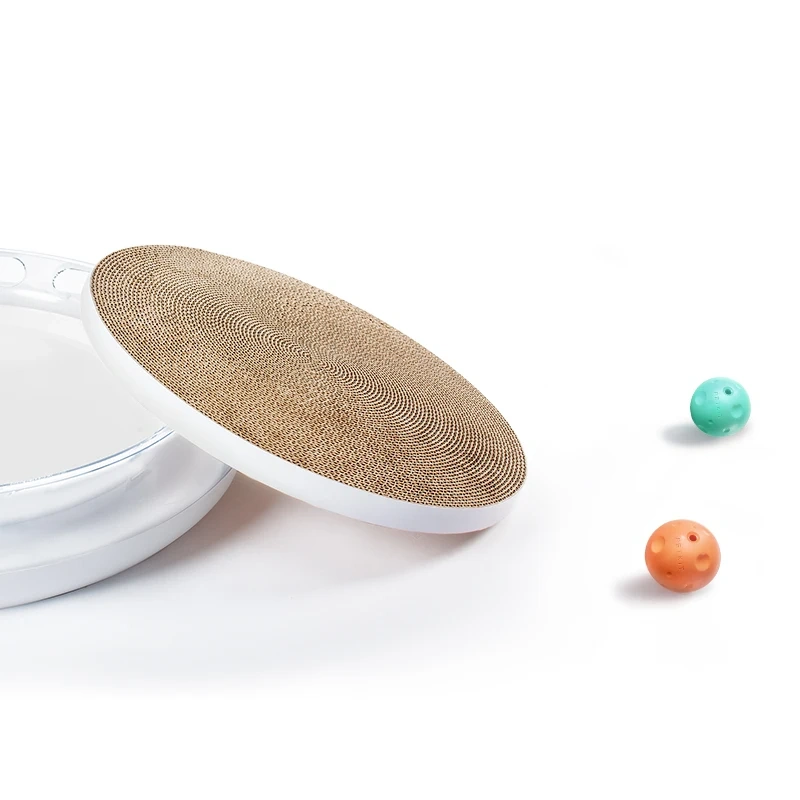 Cat's Favorite Toy Cat Scratcher Cardboard With Circle Track Catnip Ball and Bell