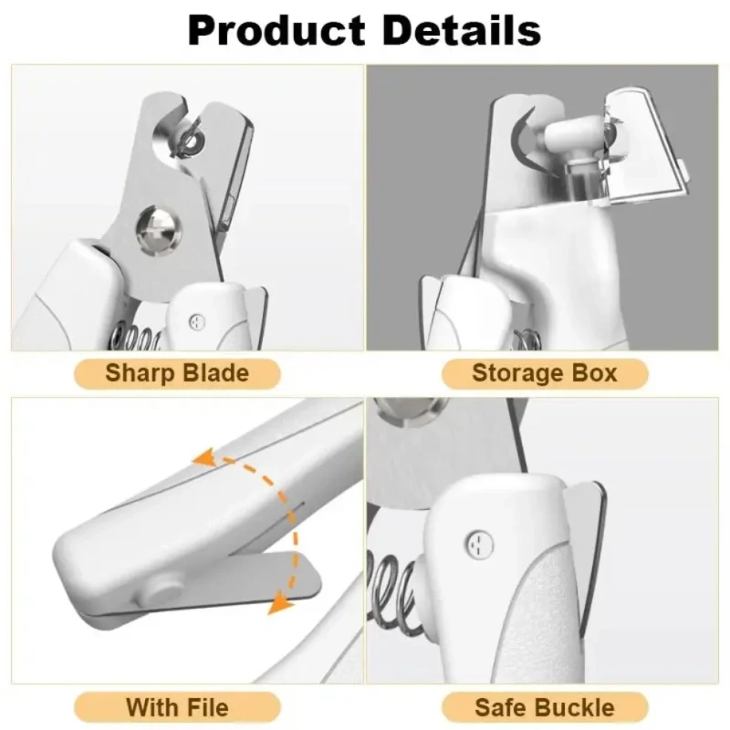 Pet Nail Clipper with LED Light Dog Cat Special Blood Line Scissors Multifunction Nail Trimmer Pet Cleaning Grooming Supplies