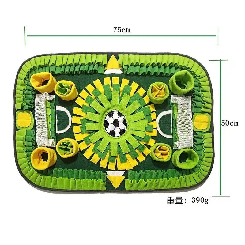 Interactive Snuffle Mat Dogs Cats Soccer Field Design Hide Seek Treat Puzzle Mental Stimulation Anxiety Relief Pet Training Pad