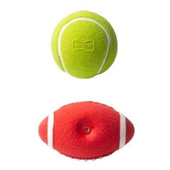 Durably Squeak Toys for Dogs Rugby and Tennis Ball Styles Interactive and Entertaining with Sound Features for Boredom Relief