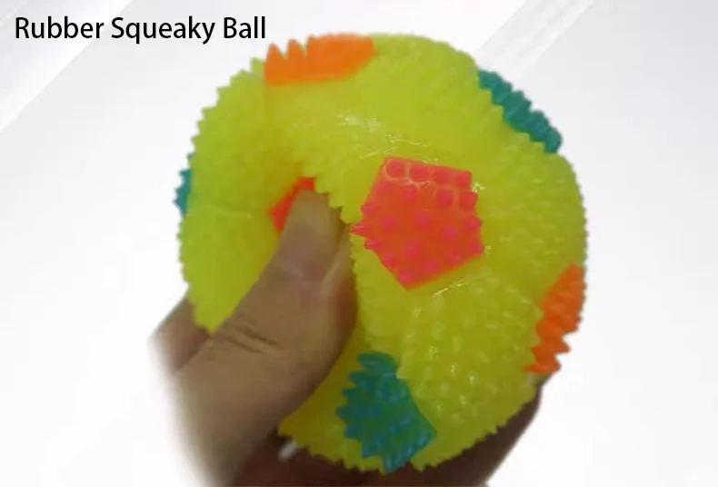 LED Light Squeaky Pet Dog Ball Toys Rubber Chew Tooth Cleaning Puppy Pet Football Toys