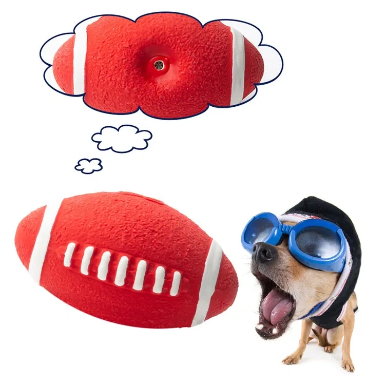 Durably Squeak Toys for Dogs Rugby and Tennis Ball Styles Interactive and Entertaining with Sound Features for Boredom Relief