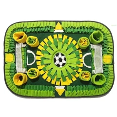 Interactive Snuffle Mat Dogs Cats Soccer Field Design Hide Seek Treat Puzzle Mental Stimulation Anxiety Relief Pet Training Pad