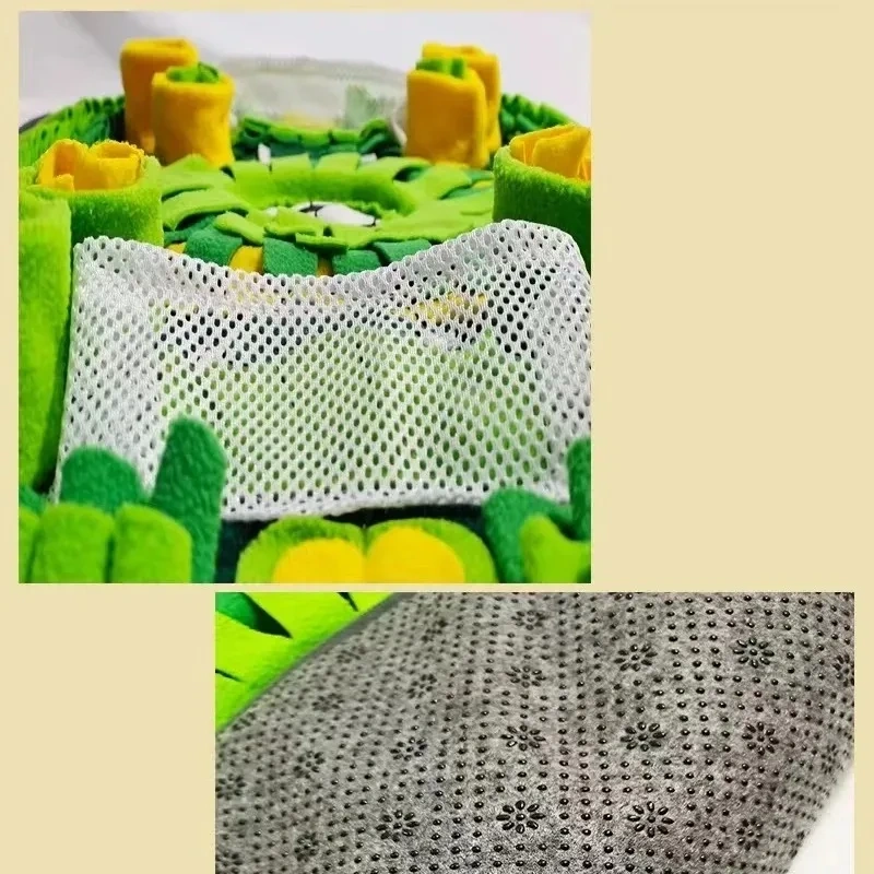 Interactive Snuffle Mat Dogs Cats Soccer Field Design Hide Seek Treat Puzzle Mental Stimulation Anxiety Relief Pet Training Pad