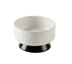 Eco-Friendly Durable Ceramic Pet Food Bowls with Wooden Stand 2 in 1 Protective Cervical
