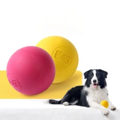 Wholesale Luxury Simple Style Dog Toys Yellow Pink Rubber Elastic Solid Ball Molar Interactive Training Ball for Dogs