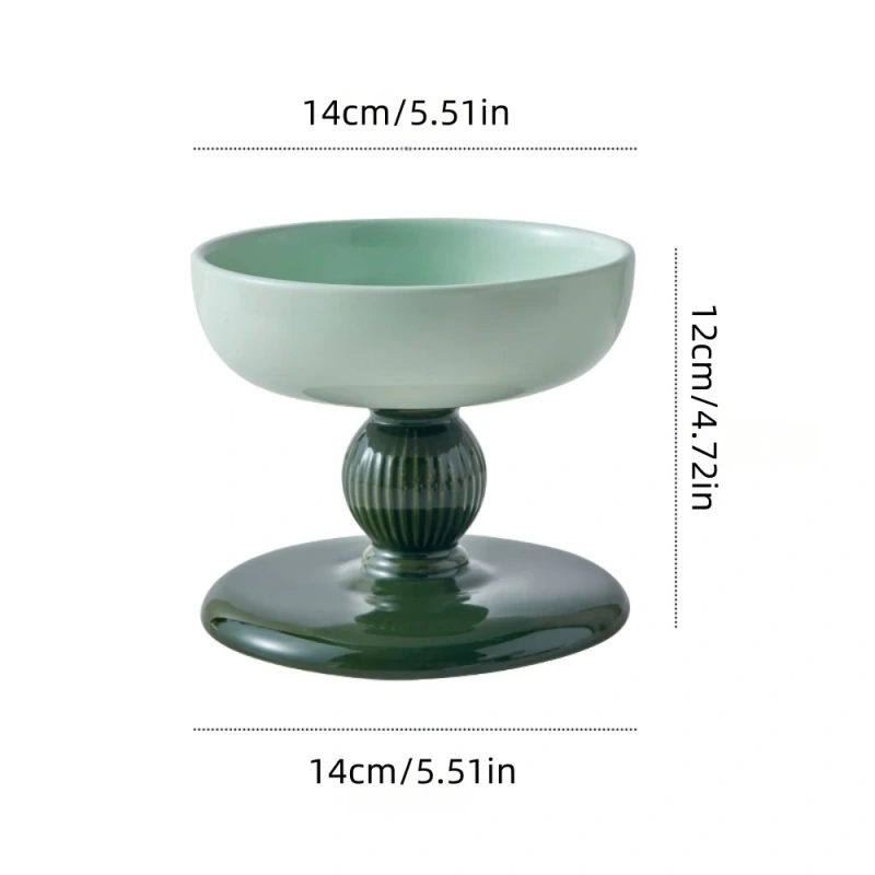 Elevated ceramic pet bowl for cats and dogs, pet drinking bowl, neck-friendly design, anti-tipping base, promote healthy digesti