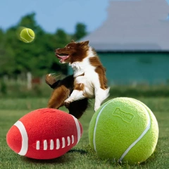 Durably Squeak Toys for Dogs Rugby and Tennis Ball Styles Interactive and Entertaining with Sound Features for Boredom Relief